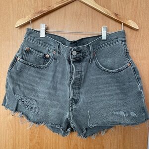 Levi’s 501 Distressed Faded Black Shorts size 32